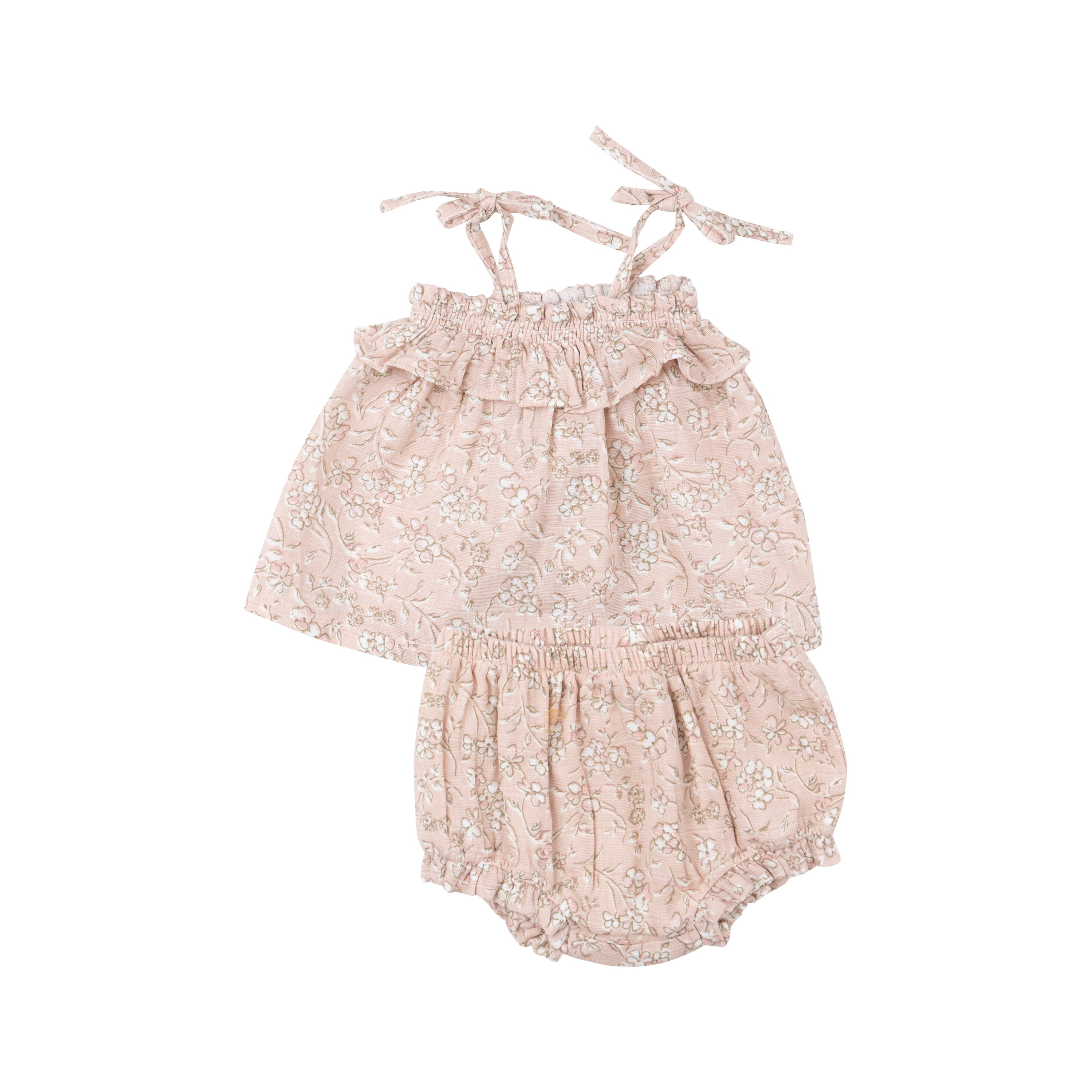 Ruffle Top & Bloomer - Baby's Breath Floral