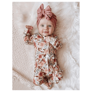 Ruffle Zipper One Piece - Dusty Pink Floral