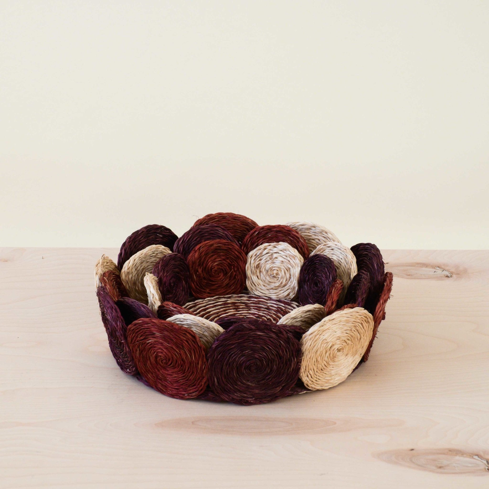 Rust And Mauve Handwoven Storage Basket - Fruit Basket, Set Of 3 | Likhâ