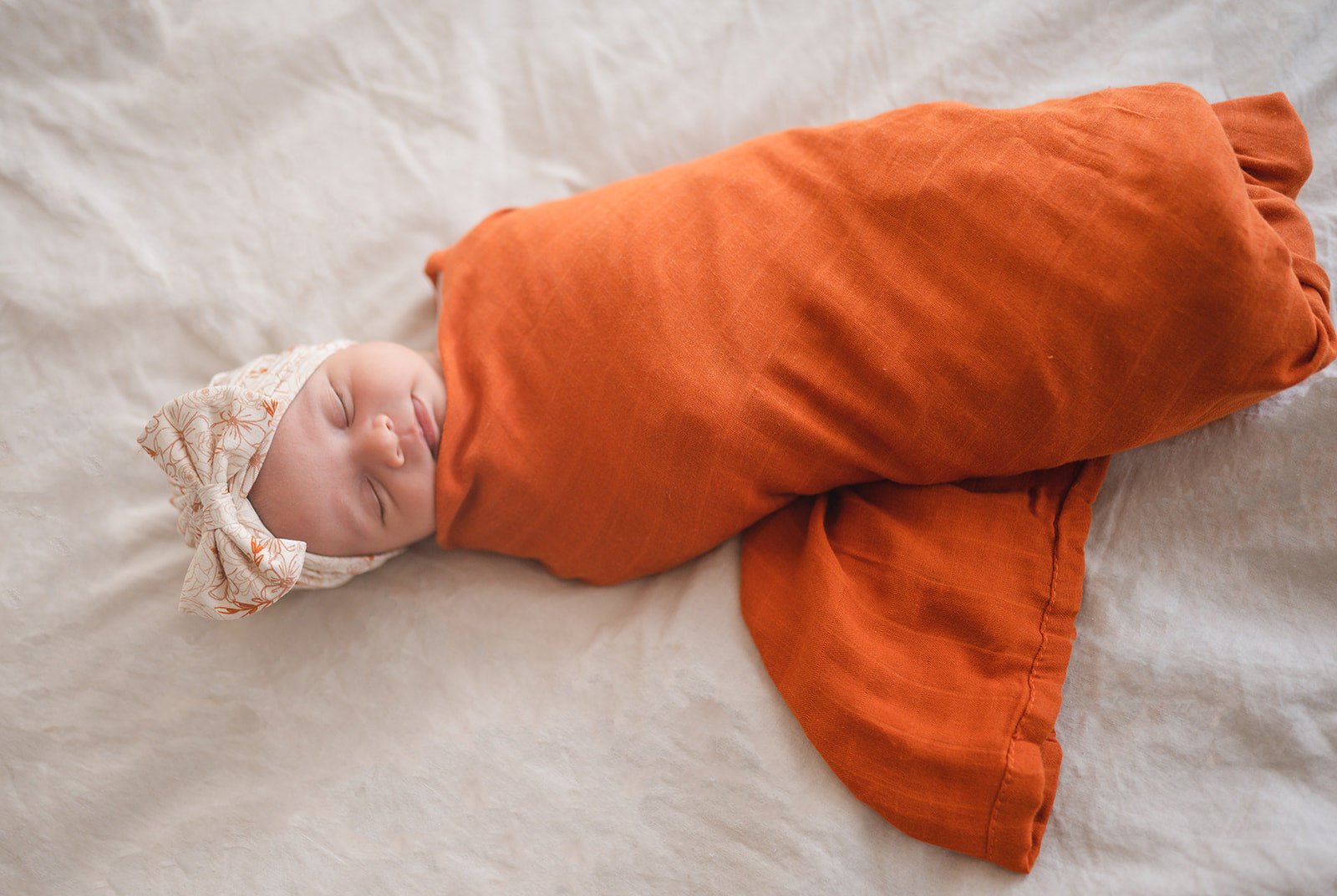 Muslin Swaddle Blanket - Rust