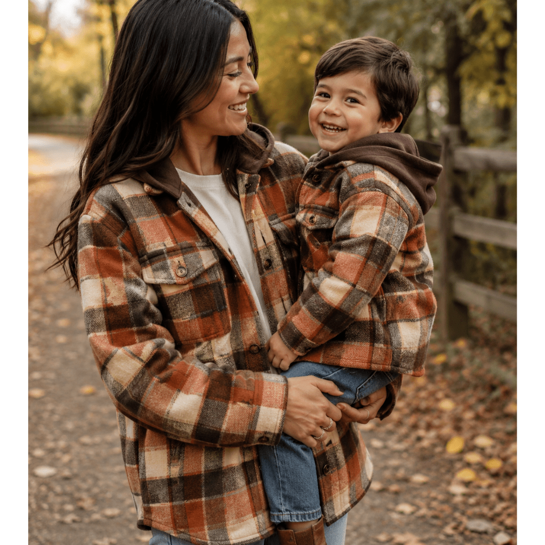 Brown & Rust Plaid Flannel - Adult
