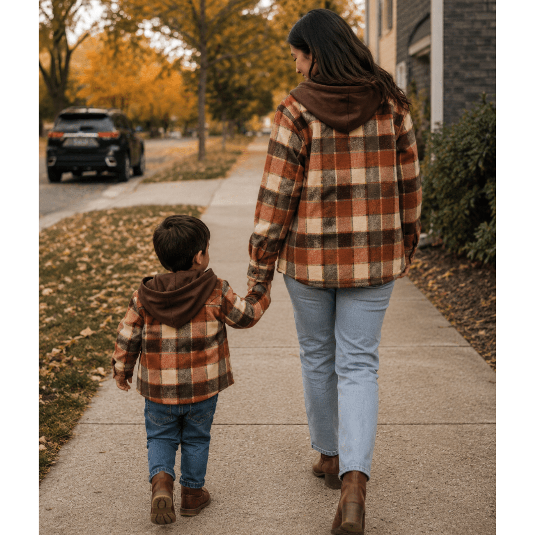 Brown & Rust Plaid Flannel - Child