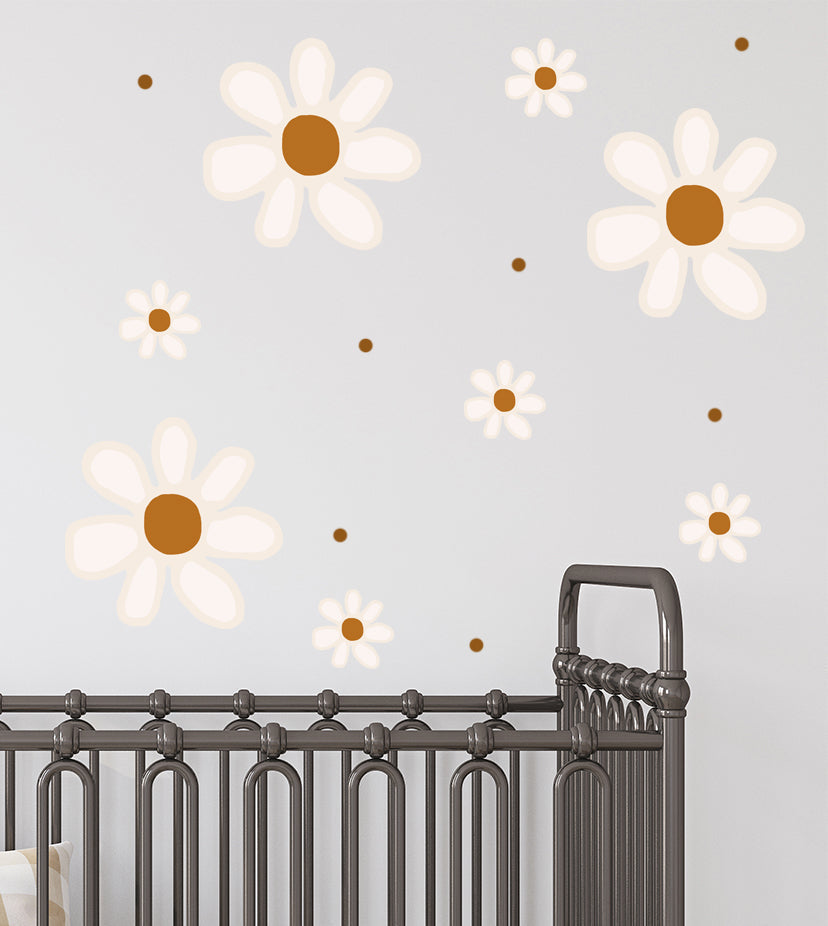 Daisy Flowers - Fabric Nursery Wall Art Decals