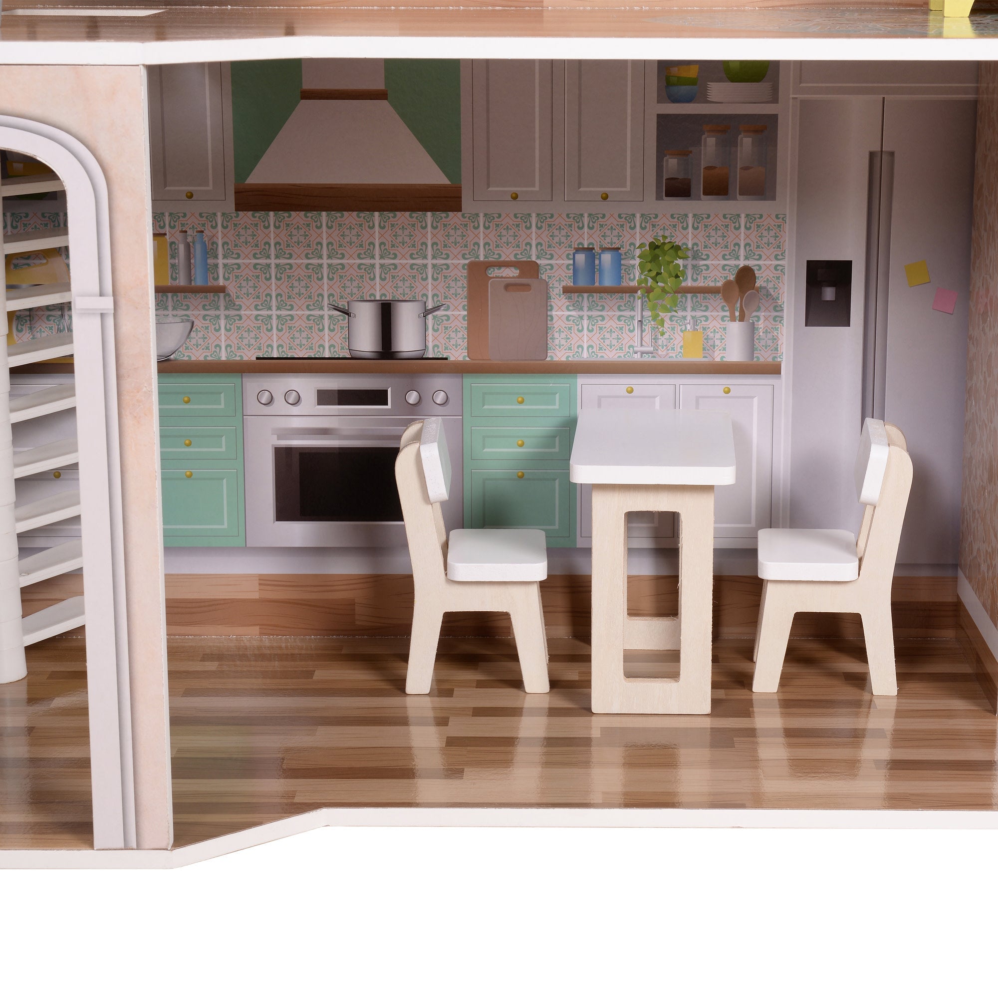 Olivia's Little World Wooden Dreamland Mediterranean Dollhouse Set