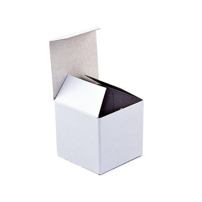 White Glossy Paper Gift Box 2 X 2 X 2 Inches