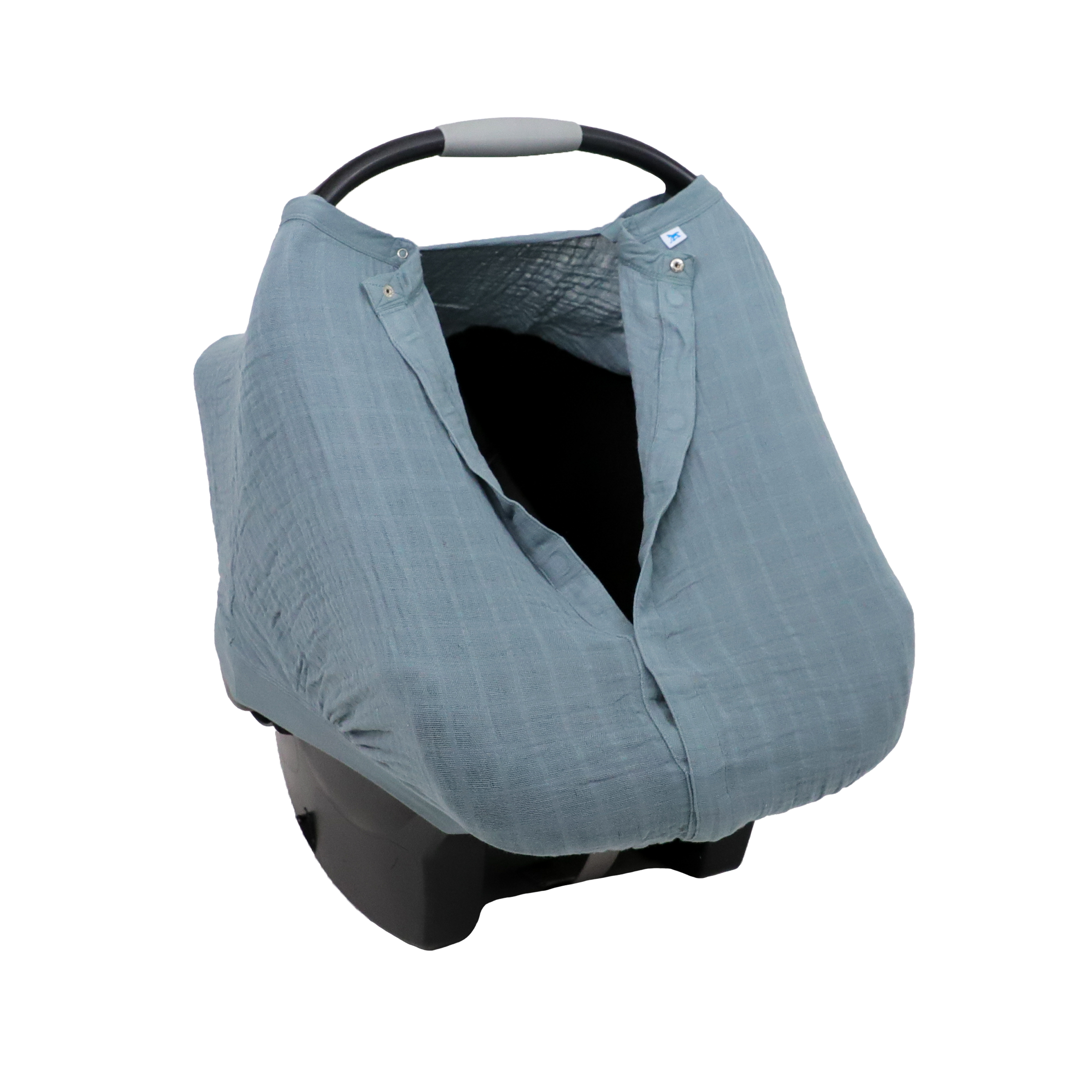 Cotton Muslin Car Seat Canopy - Sea
