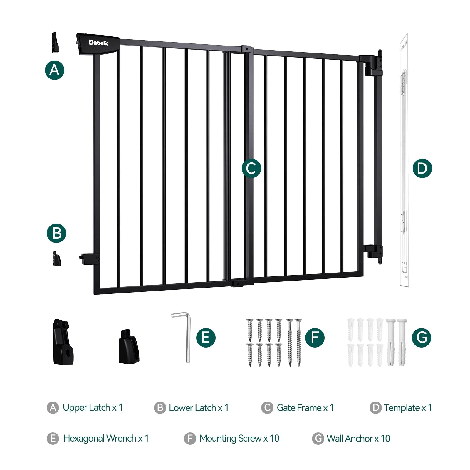Boundless S12 | Ultra-stable No Bottom Bar Baby Gate For Stairs