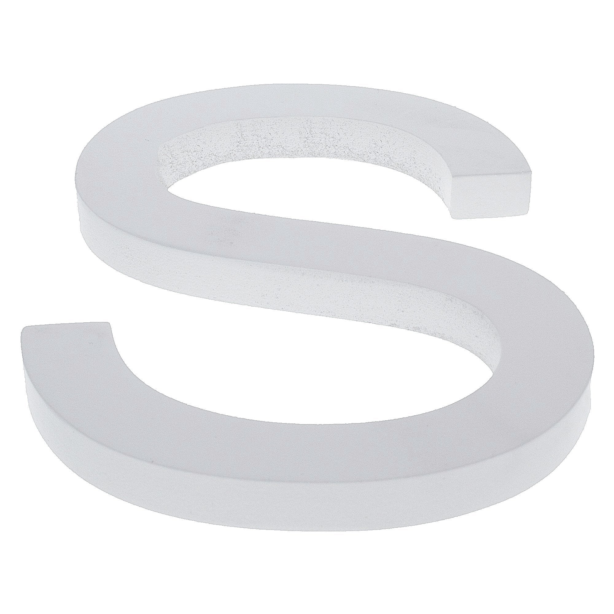 Arial Font White Painted Mdf Wood Letter S (6 Inches)