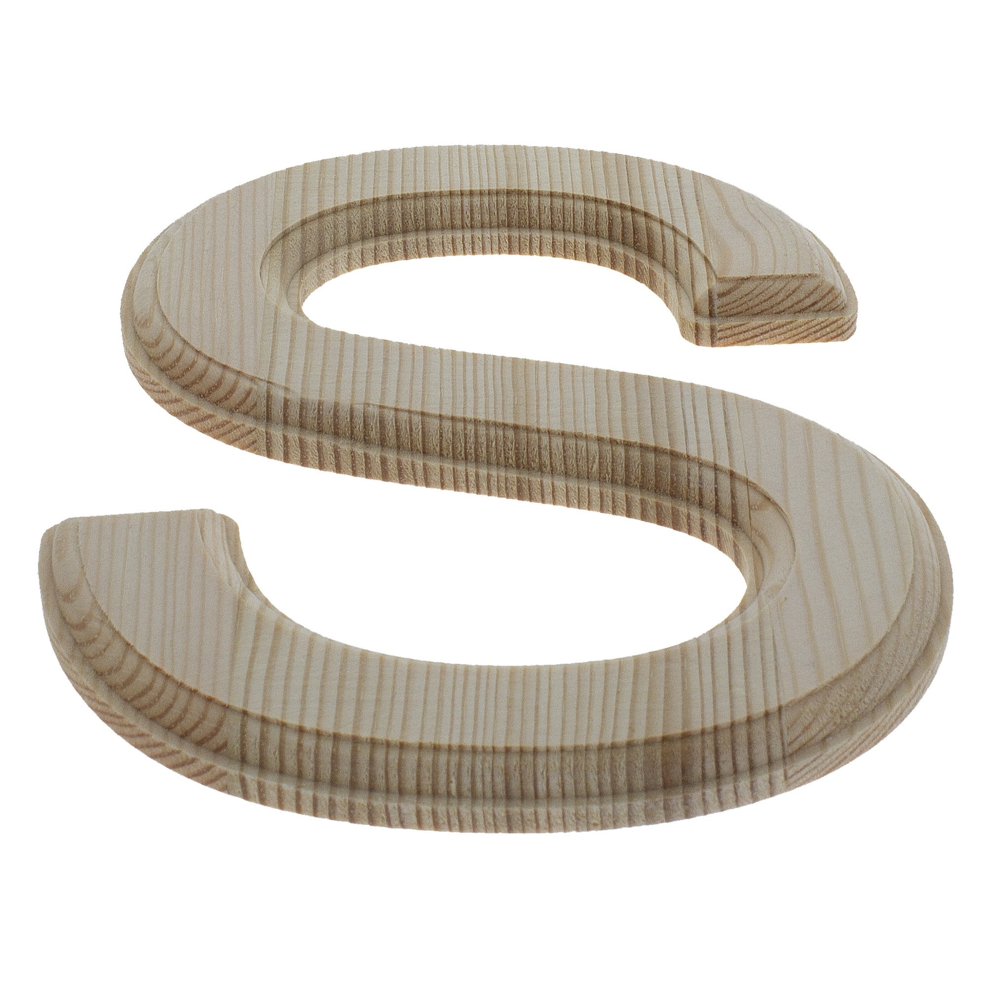 Unfinished Wooden Arial Font Letter S (6.25 Inches)