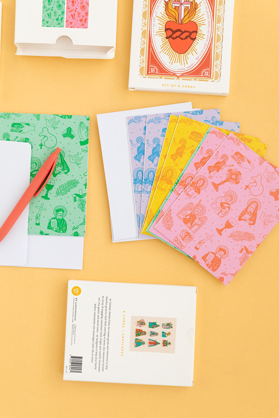 Catholic Pattern Greeting Cards (set Of 8)