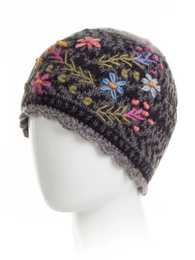 Sadie Wool Knit Embroidered Hat