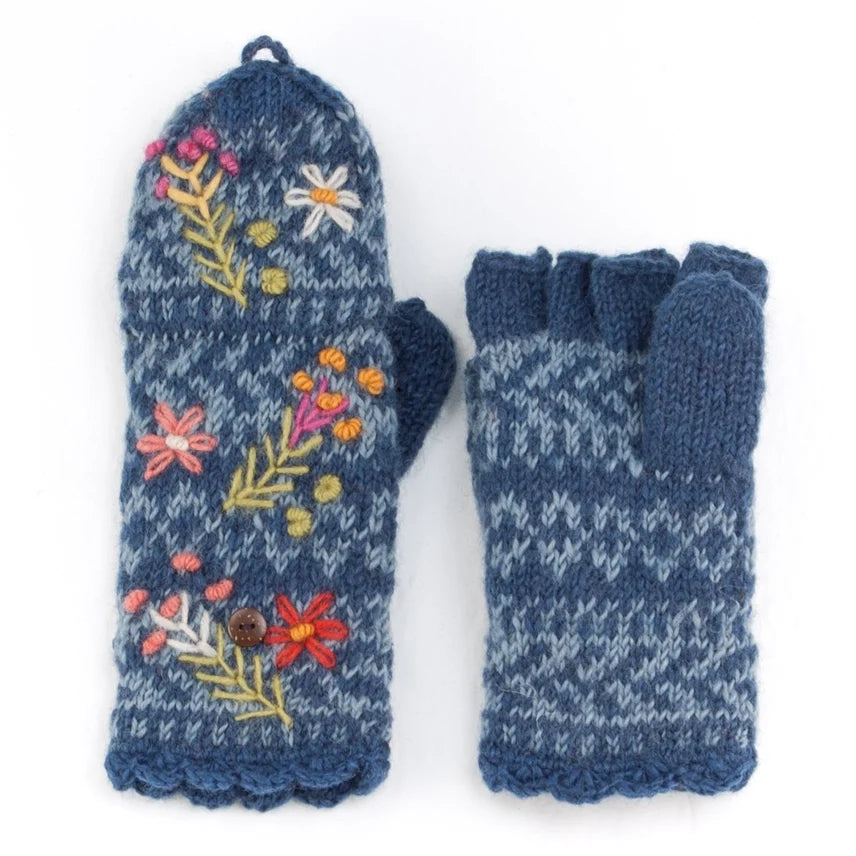 Sadie Wool Knit Finger Mittens