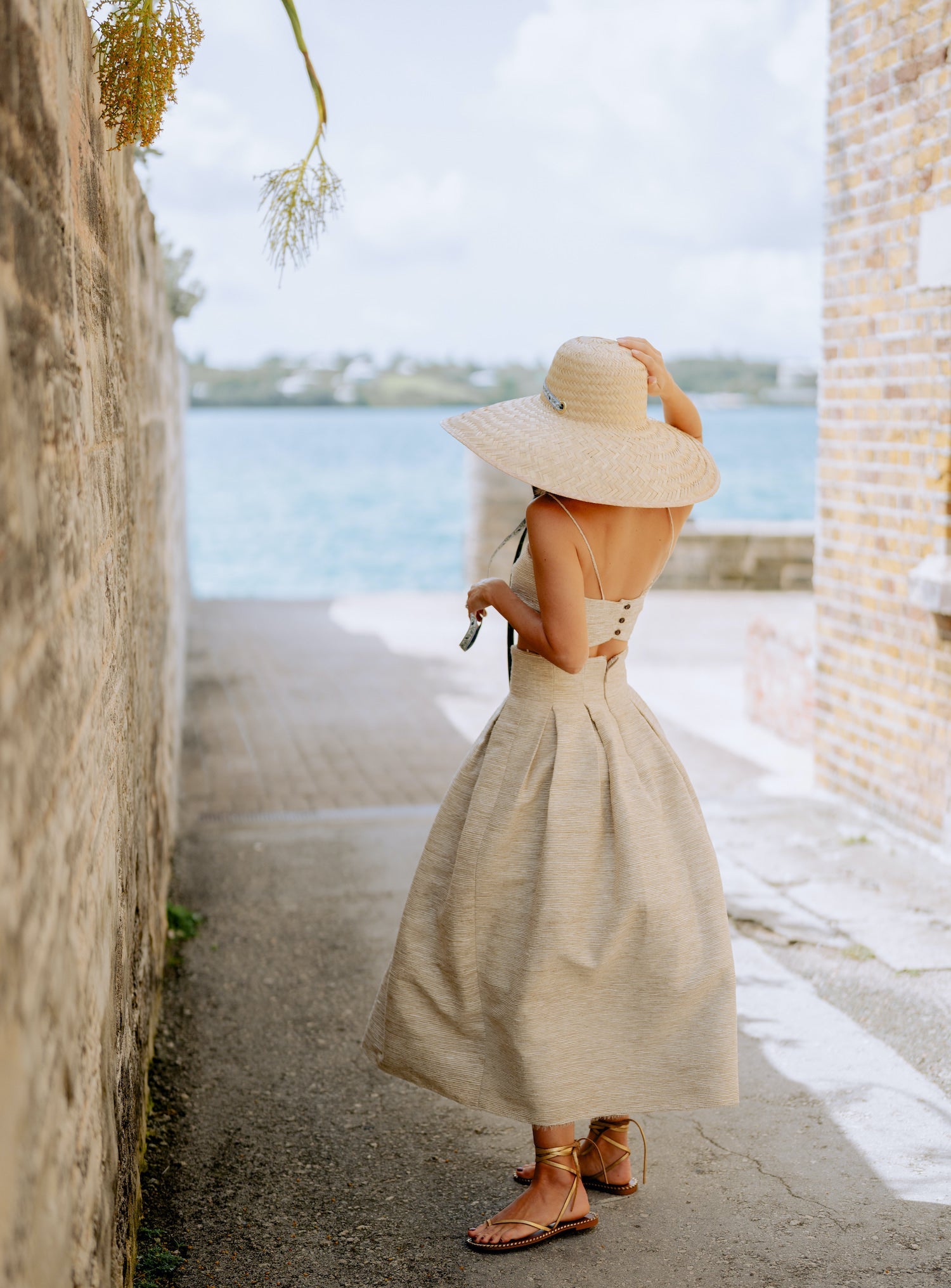 Geranium Sun Hat With Vintage Juniper Ribbon - Benefitting Bermuda National Trust