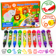 Wild Life Safari Animals Stamp Marker Set - Set Of 10