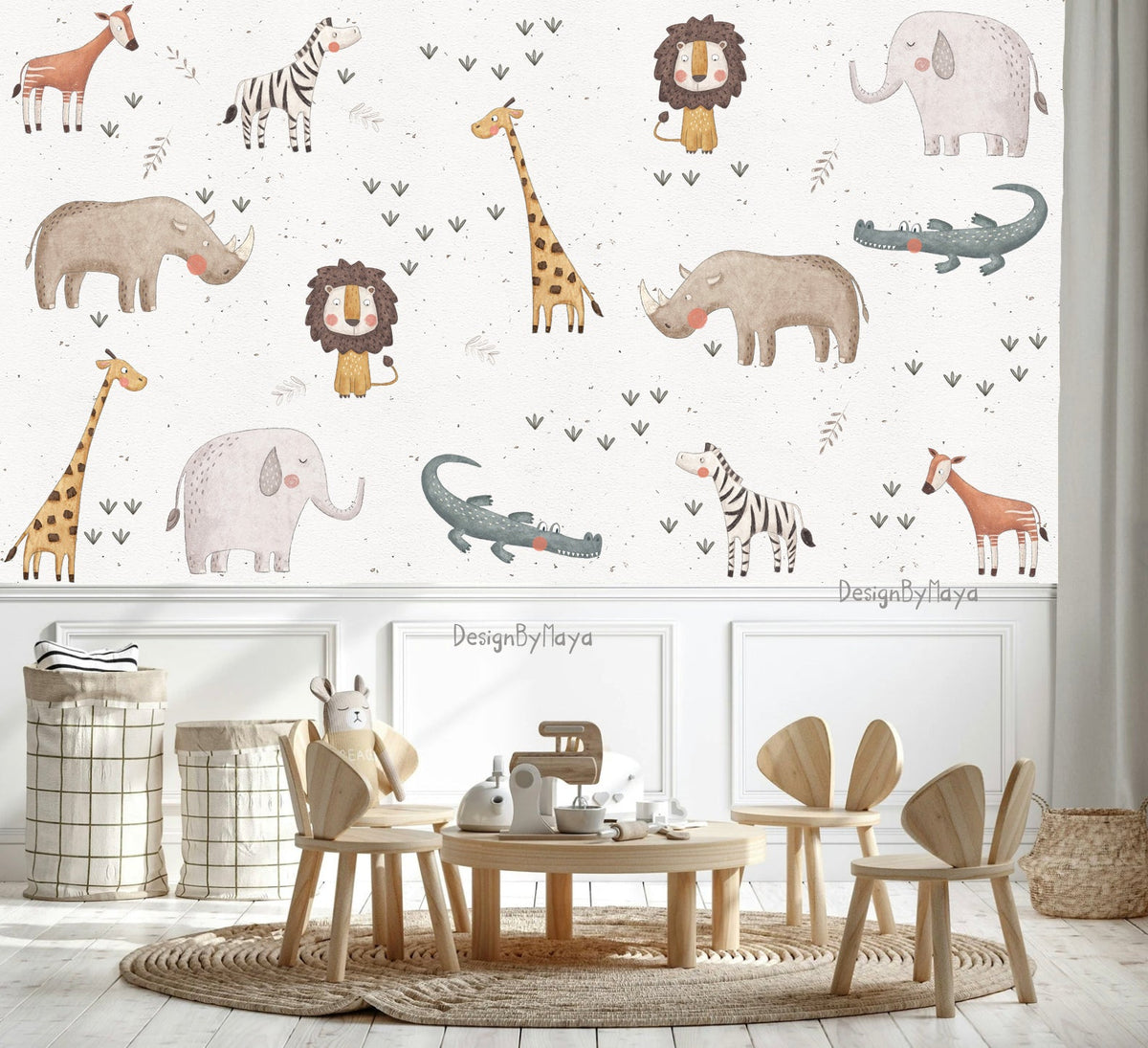 Safari Animals - Fabric Nursery Wall Art Decals