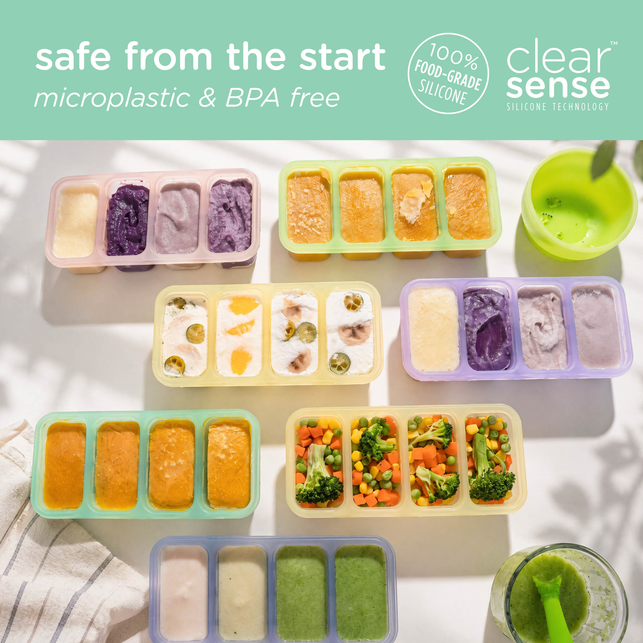 Silicone Freezer Tray For Batch-prepped Baby Food (1/2 Cup)
