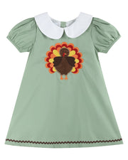 Sage Green Turkey Collared Dress