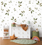 Watercolor Foliage And Leaves - Fabric Nursery Wall Art Decals