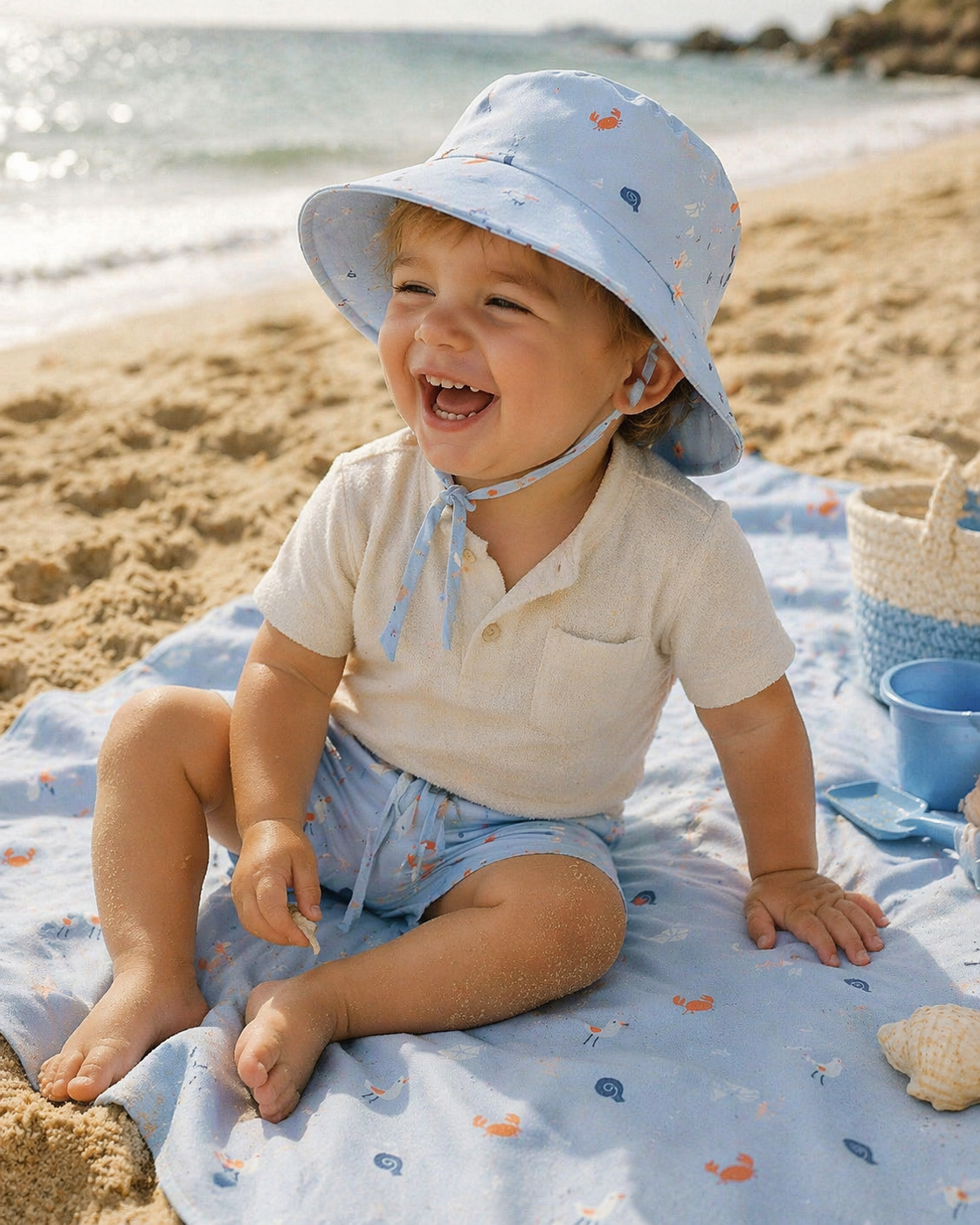 Sailors Summer Bundle – Beach Towel + Matching Reversible Bucket Hat