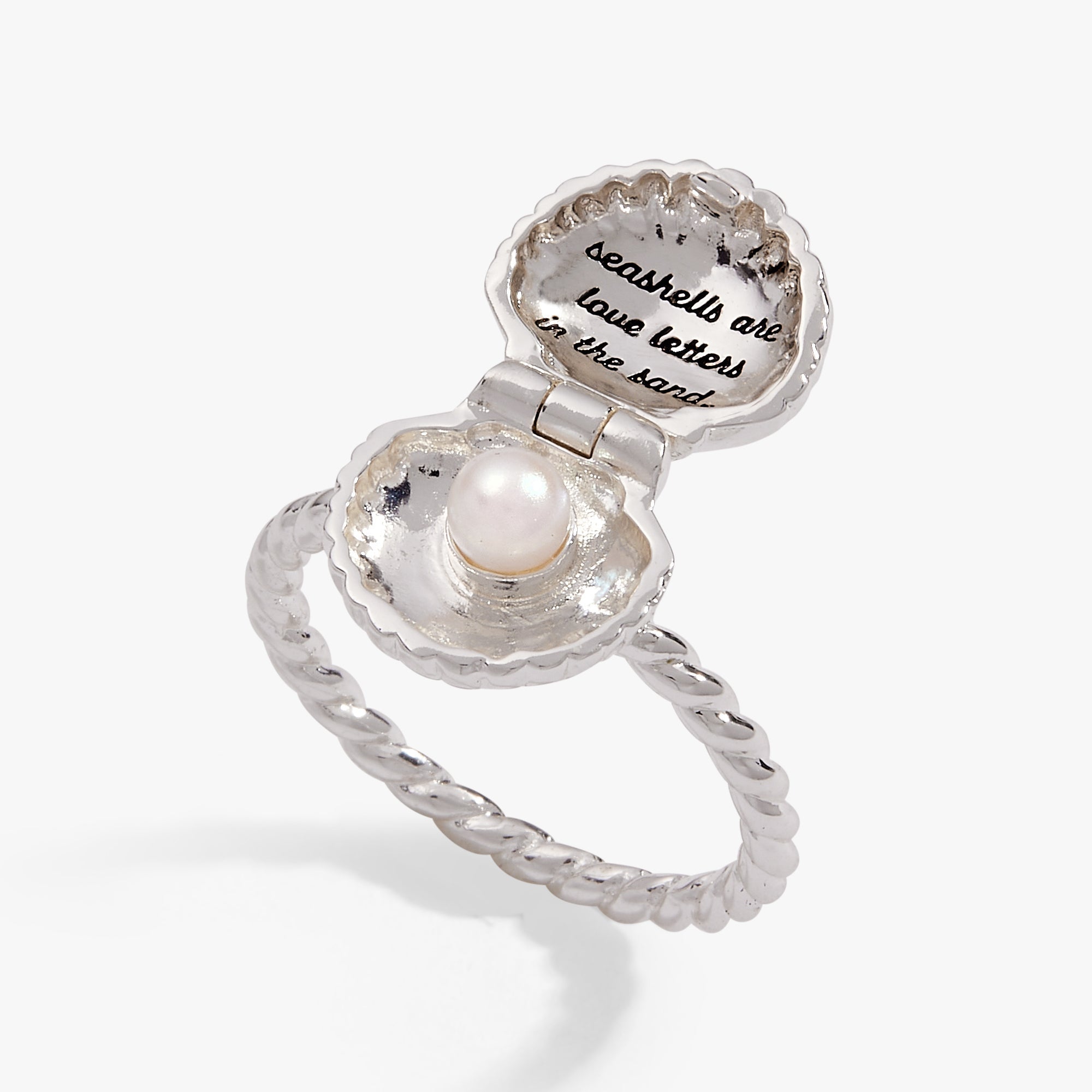 Salt + Sea 'seashells Are Love Letters In The Sand' Locket Ring
