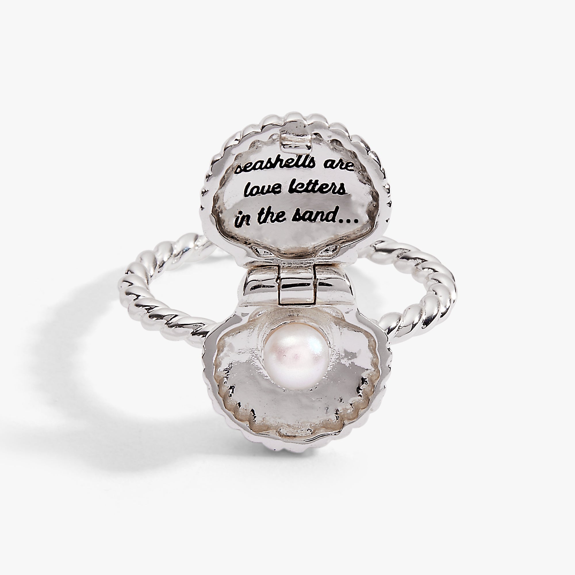 Salt + Sea 'seashells Are Love Letters In The Sand' Locket Ring
