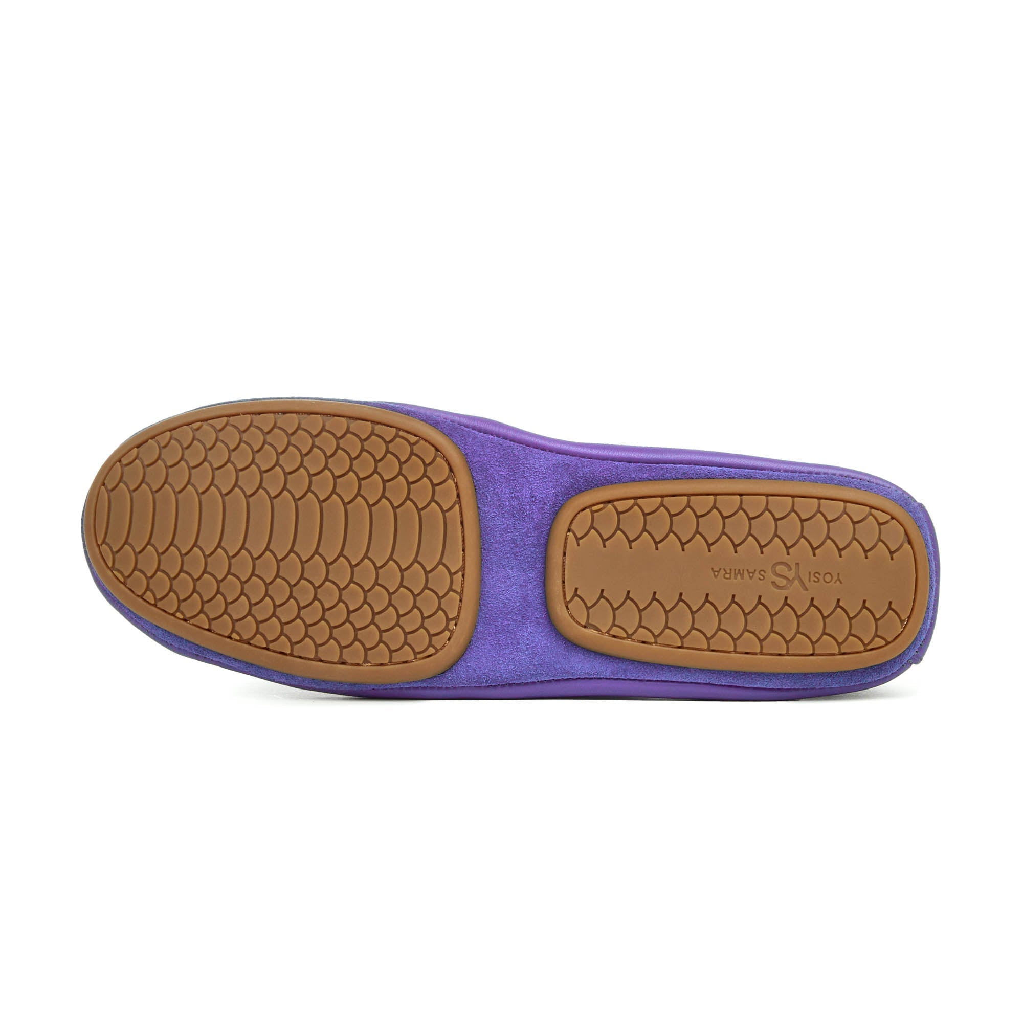 Samara Foldable Ballet Flat In Purple Mauve Leather