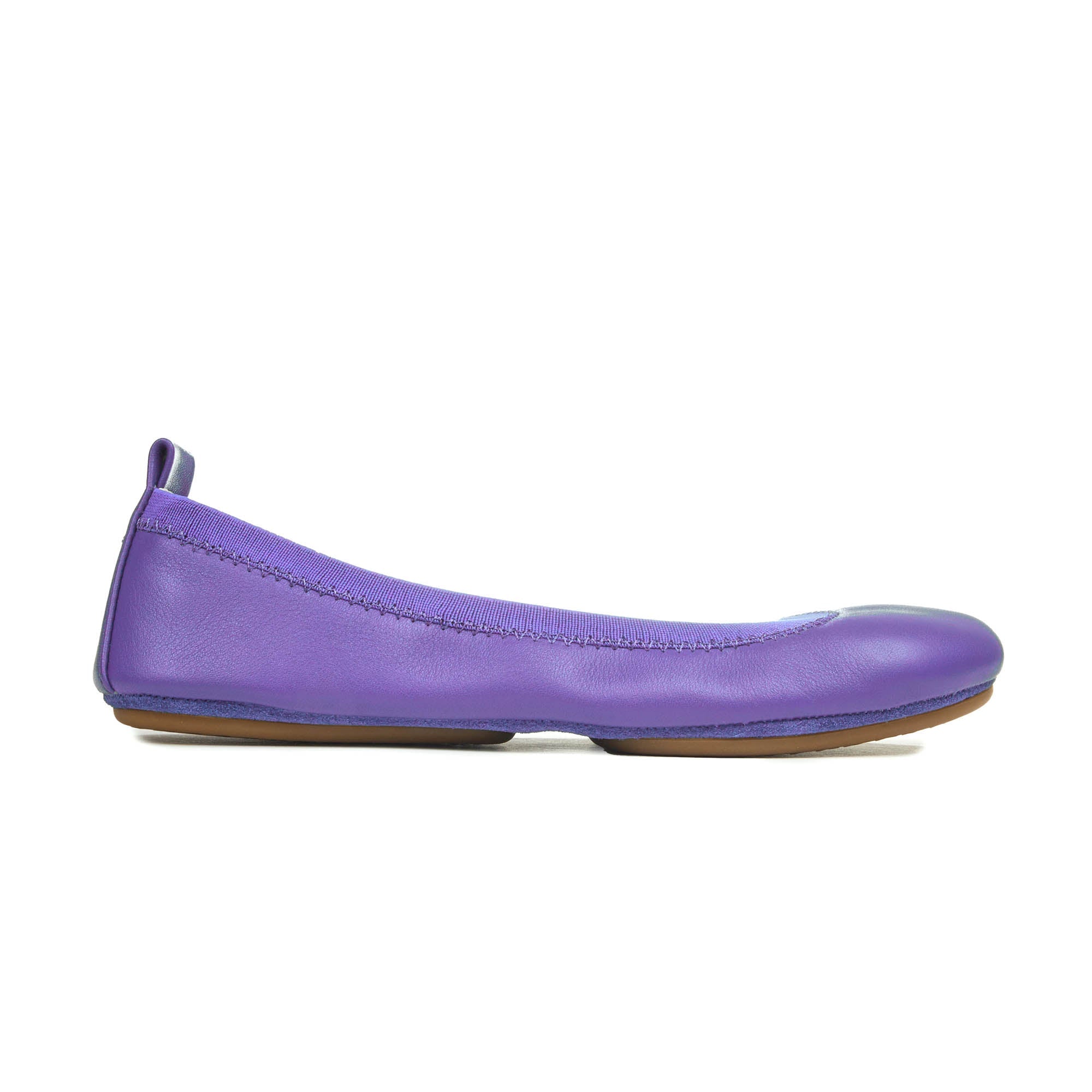 Samara Foldable Ballet Flat In Purple Mauve Leather