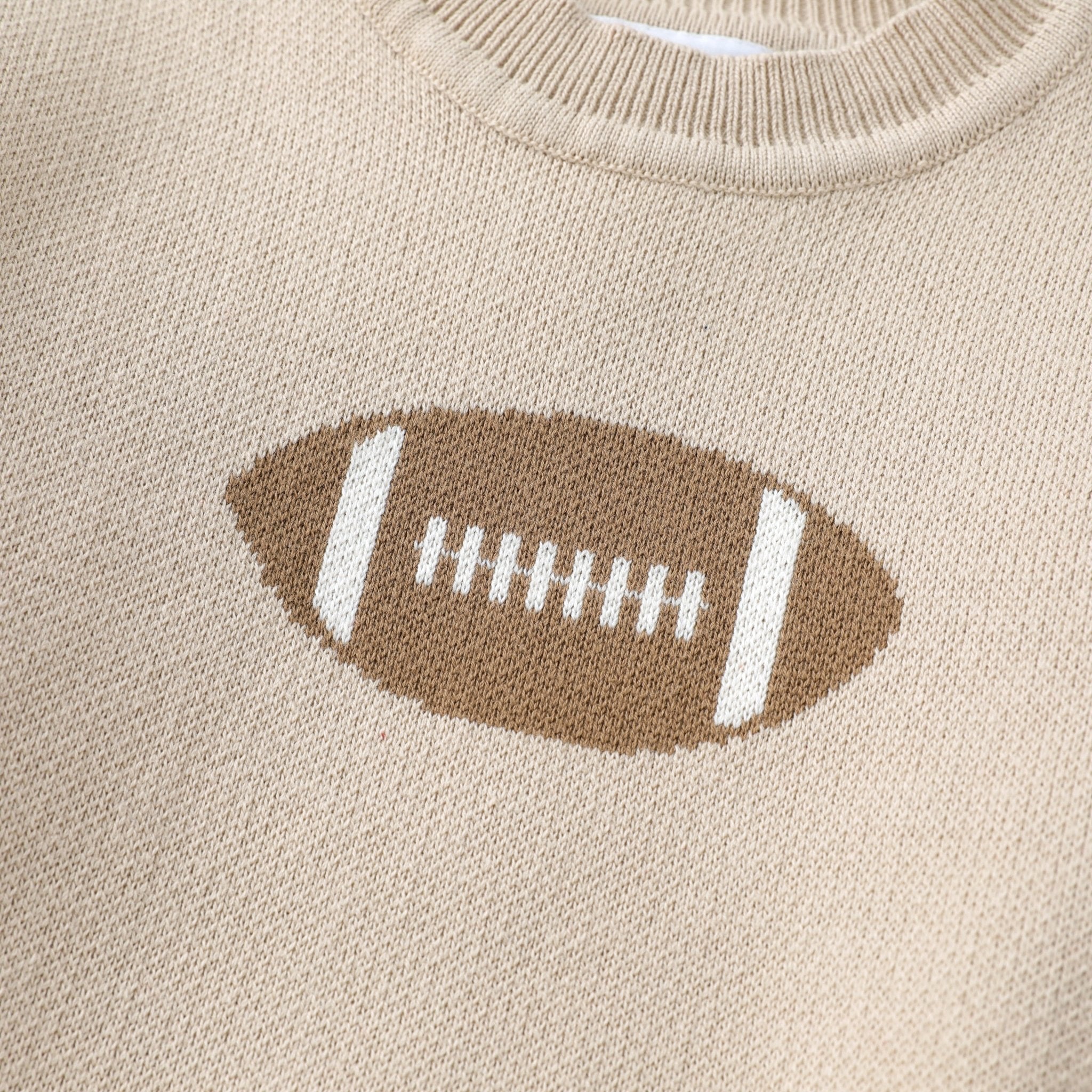 Sand Beige Football Sweater