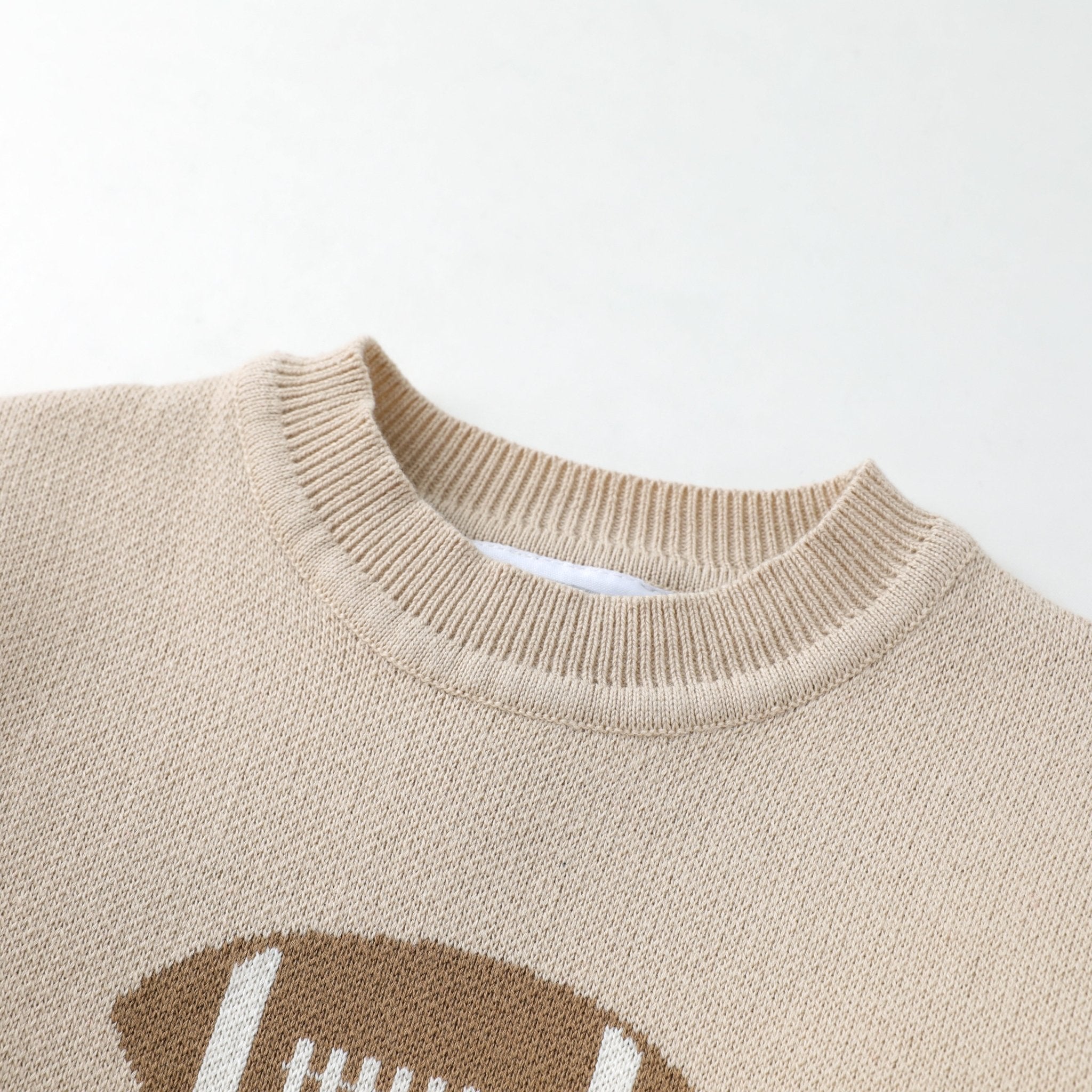 Sand Beige Football Sweater