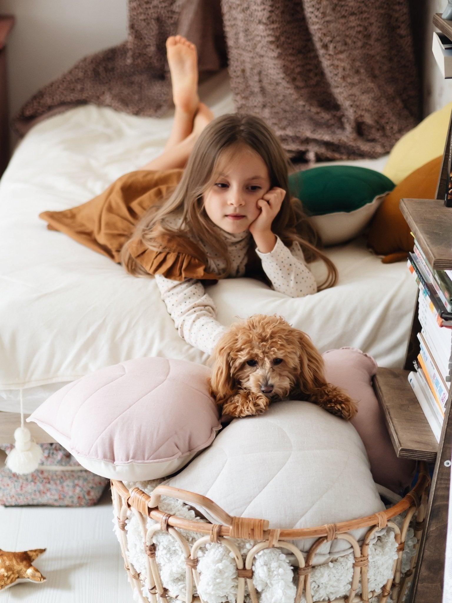 Linen Sand Leaf Pillow