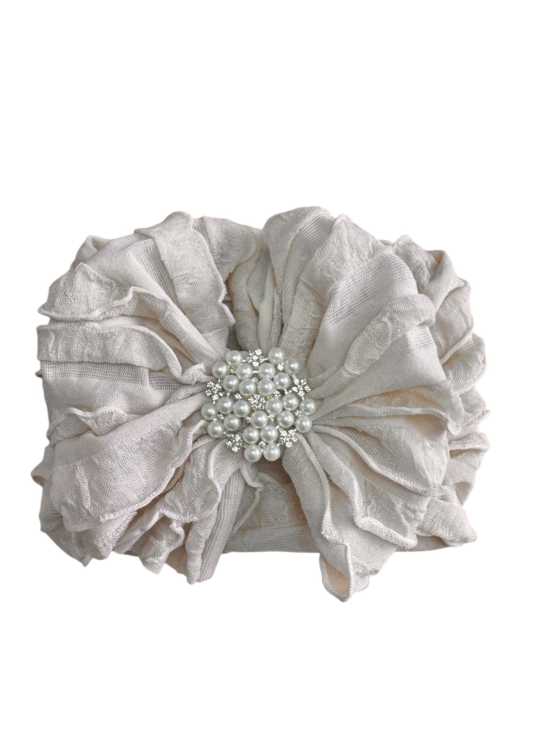 Pearl Embellished Signature Ruffled Baby Headband