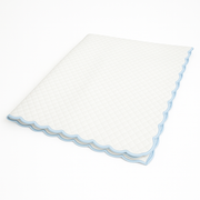 Embroidered Scallop Coverlet - Light Blue