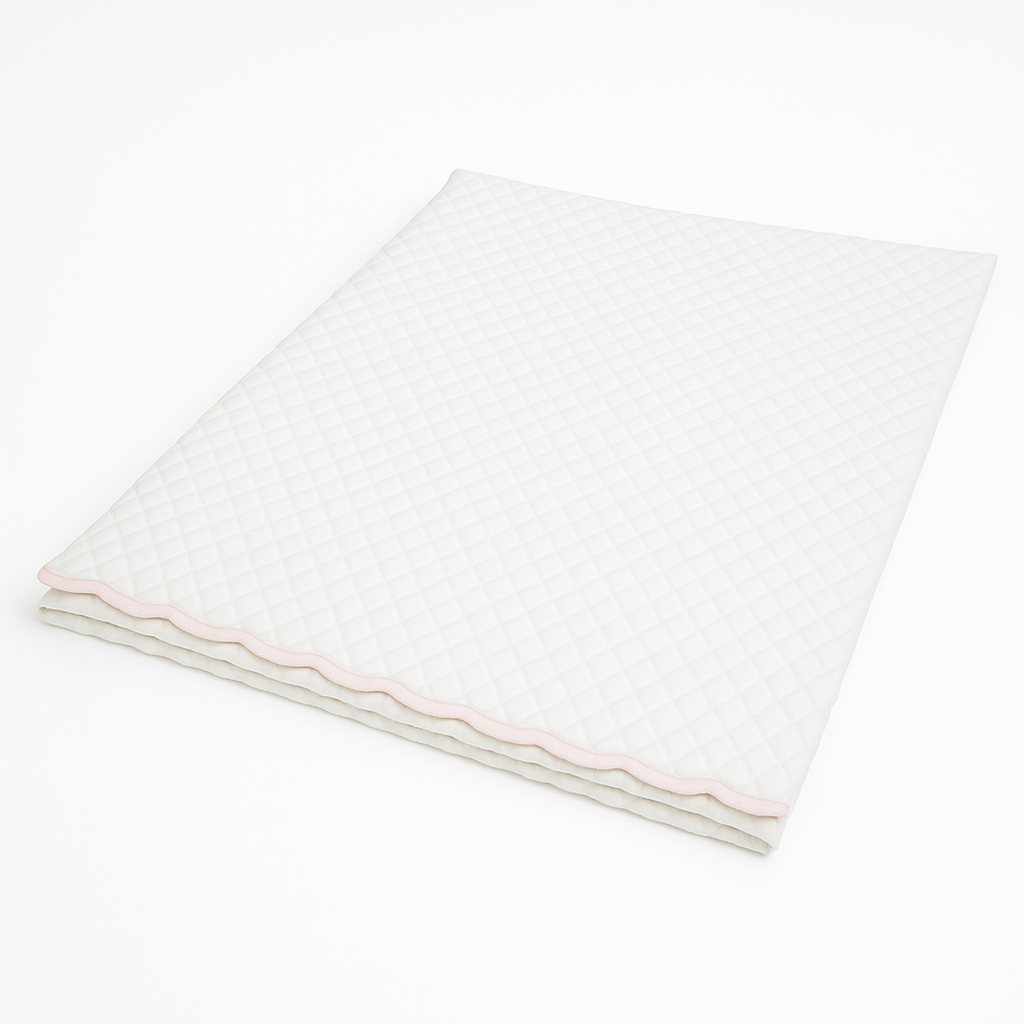 Embroidered Scallop Coverlet - Light Pink