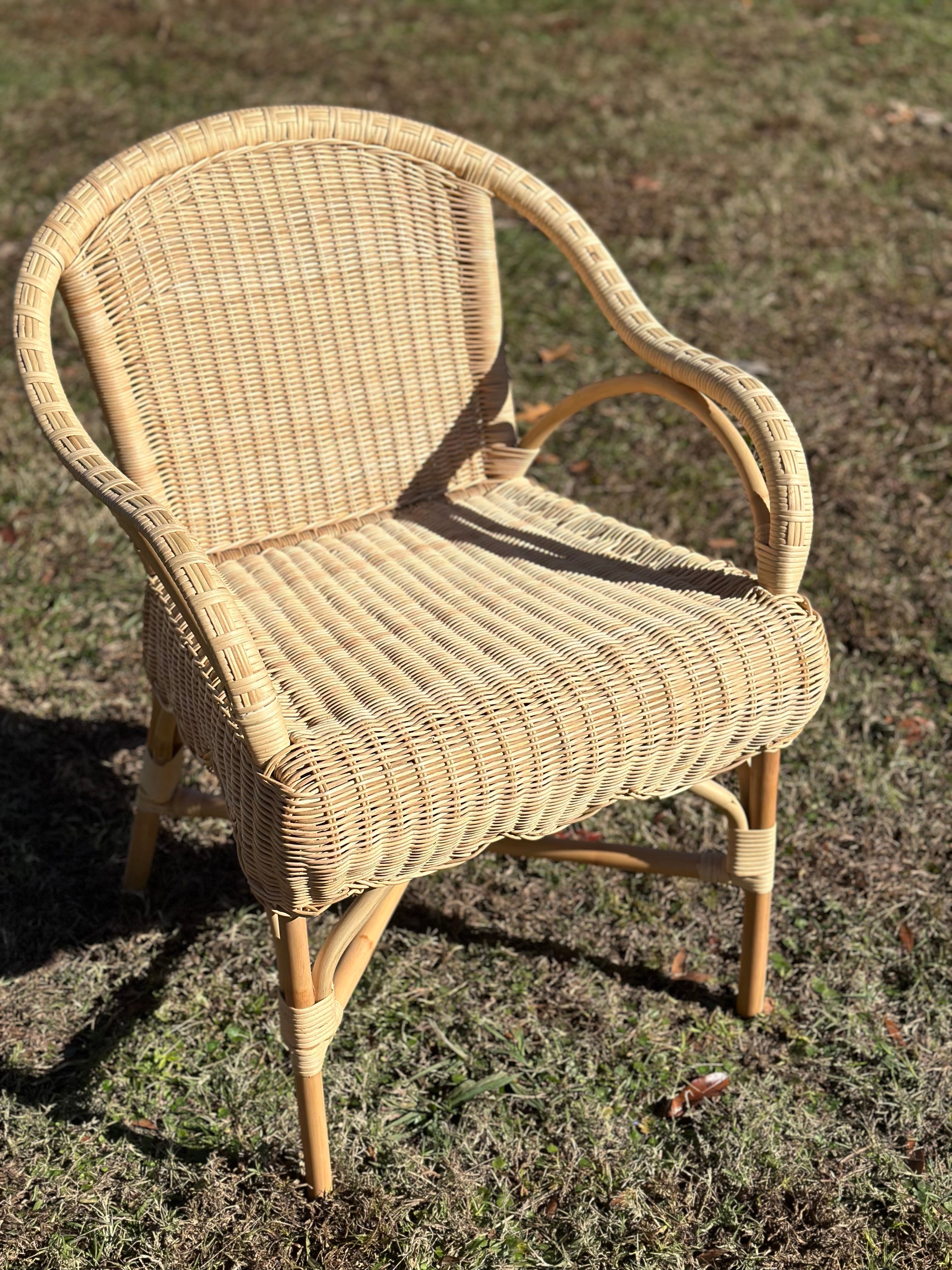 Rattan Scalloped Armchair