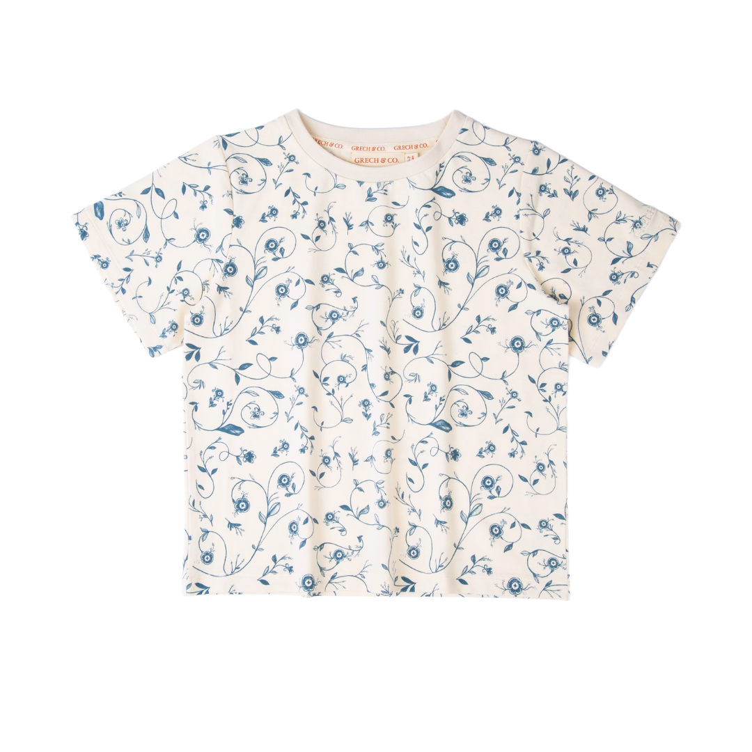 Oversized T-shirt | Organic Cotton Jersey - Scandi Floral
