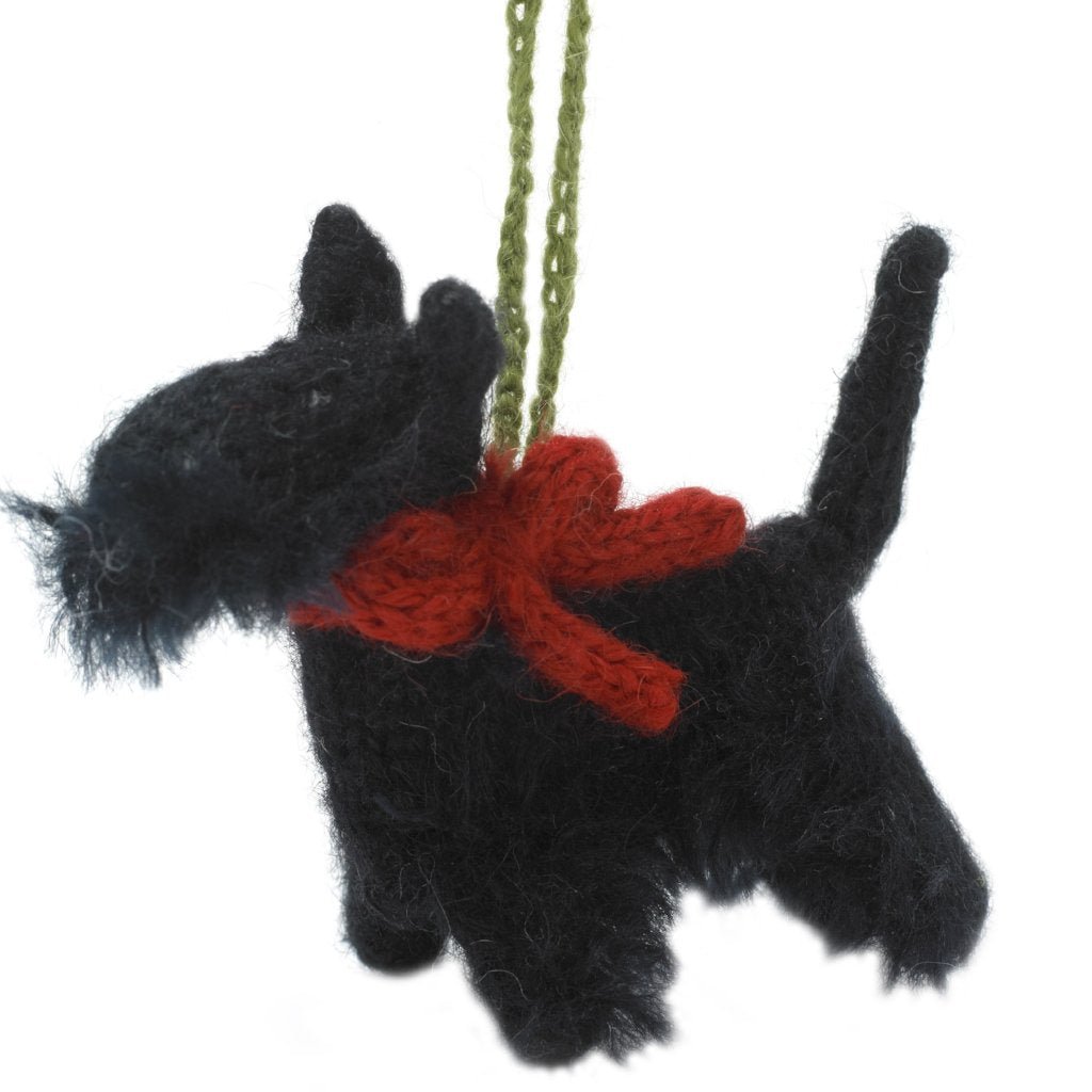 Scottish Terrier (scottie) Dog Hand Knit Christmas Ornament