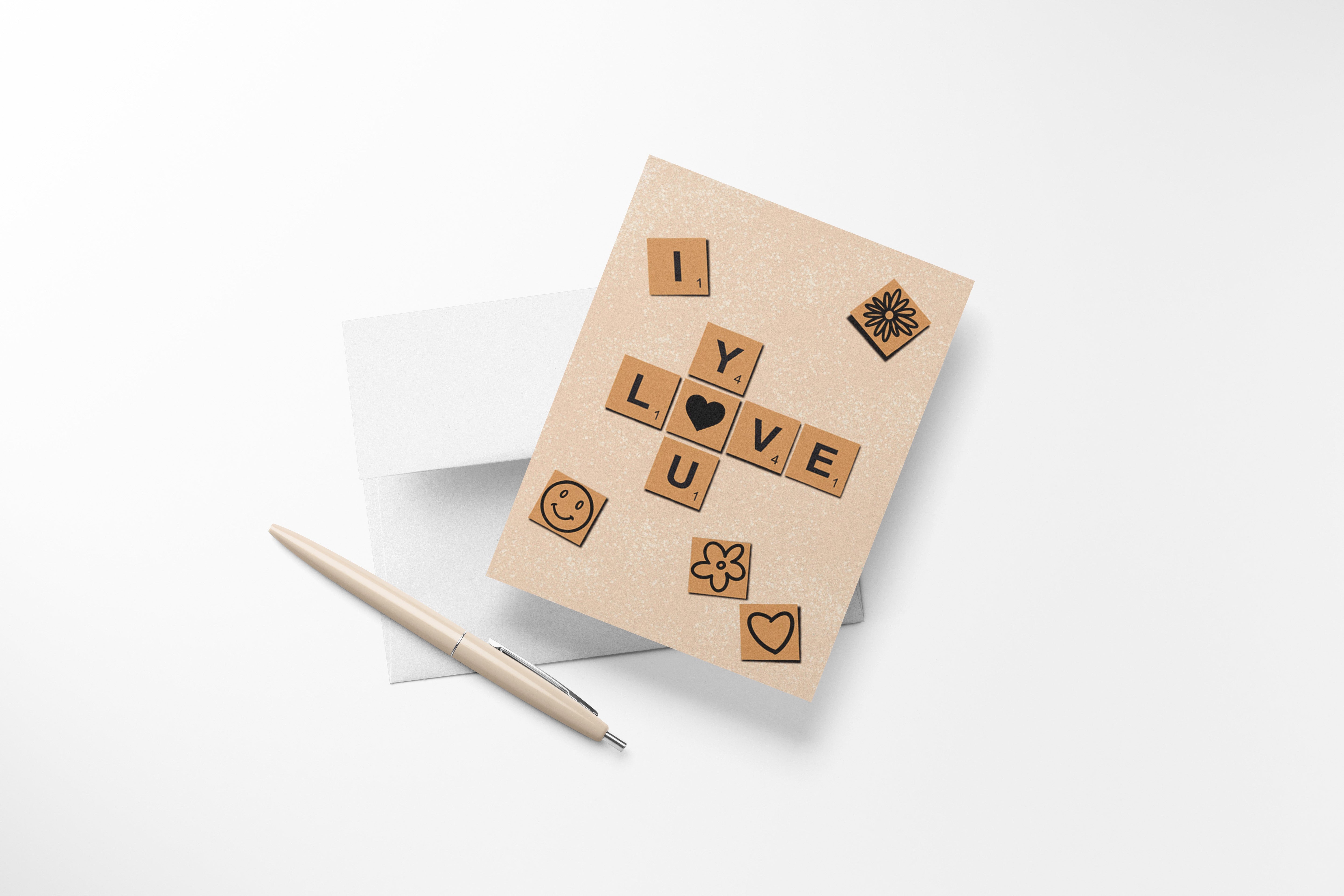 Scrabble I Love You Card Greeting Card