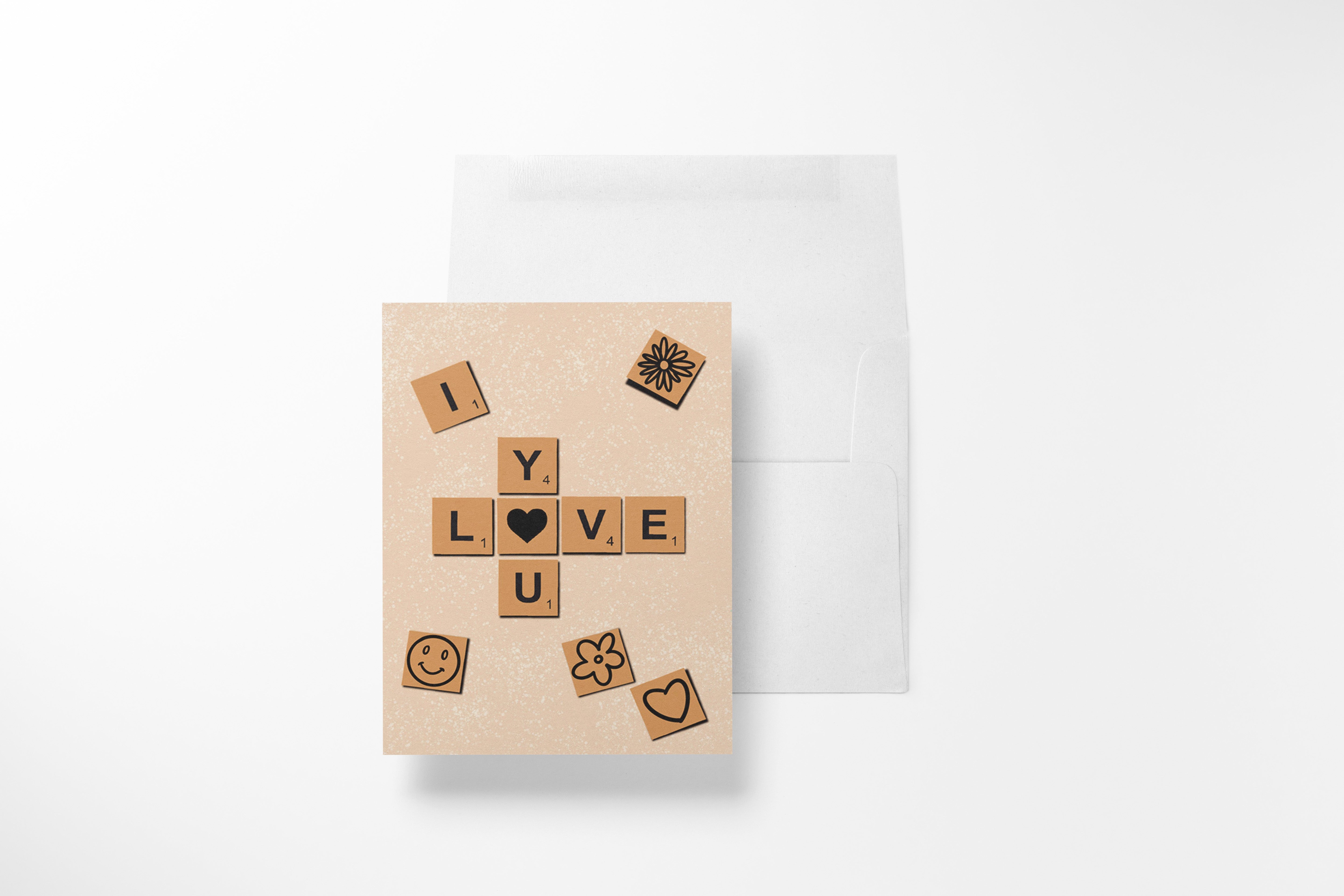 Scrabble I Love You Card Greeting Card
