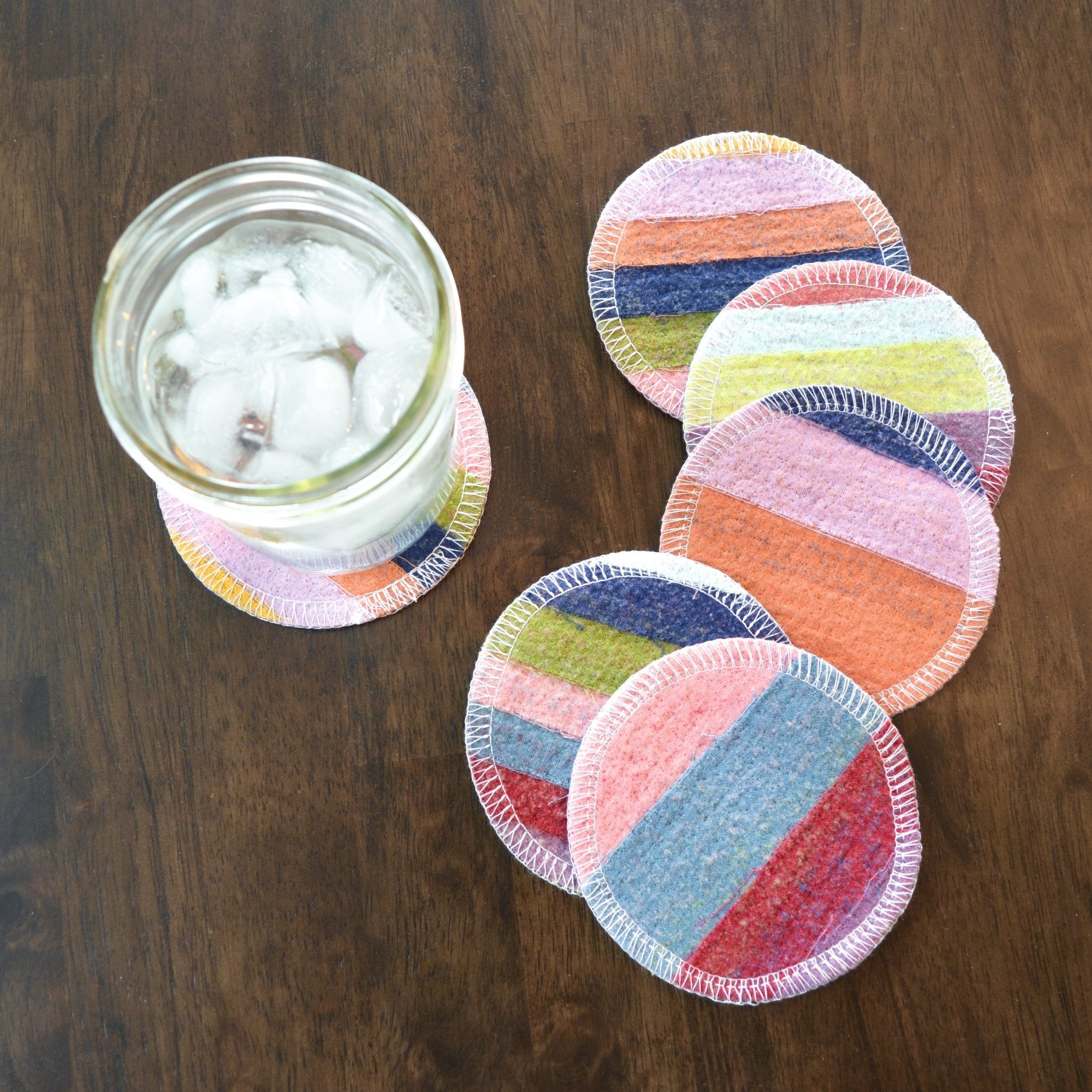 Scrap Felt Coasters: 6-pack