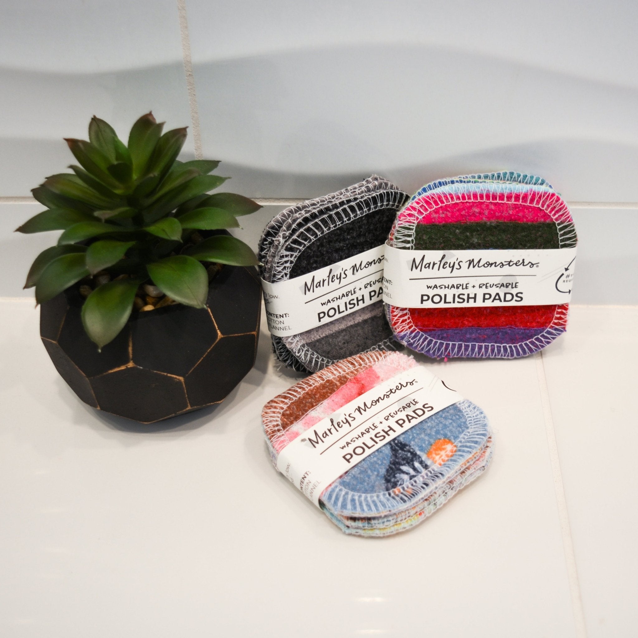 Scrap Felt Polish Pads: Set Of 4 - Zero Waste Upcycled
