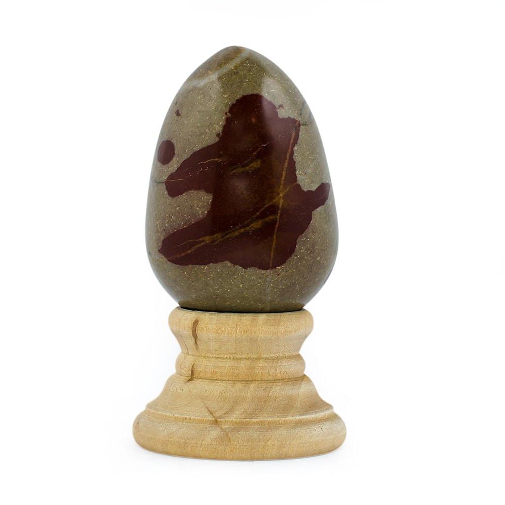 Marble Stone Egg With Wooden Stand