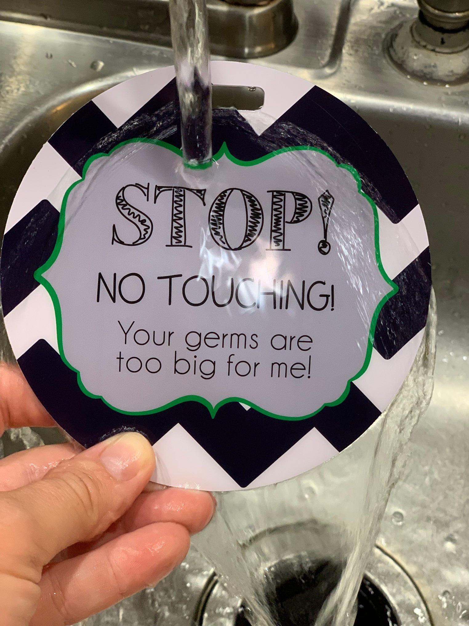 Stop No Touching Boy Car Seat Sign Tag