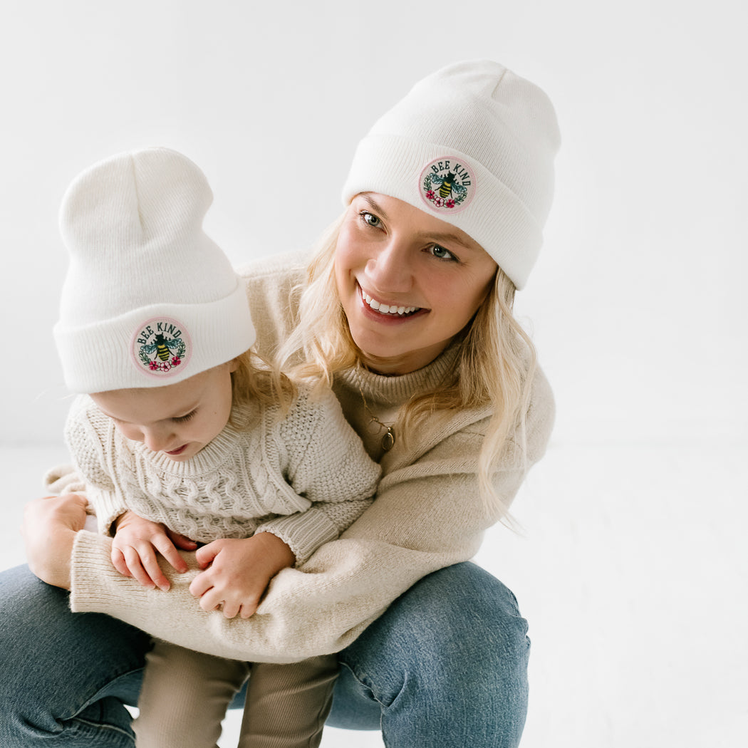 Bee Kind - White Kids Beanie