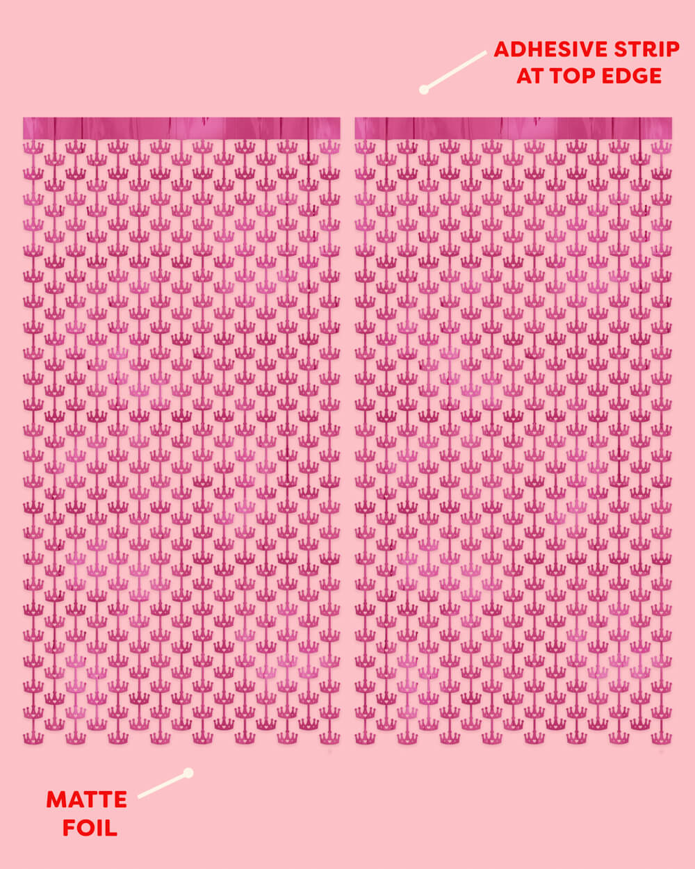 Princess Curtain - Pink Foil Curtain