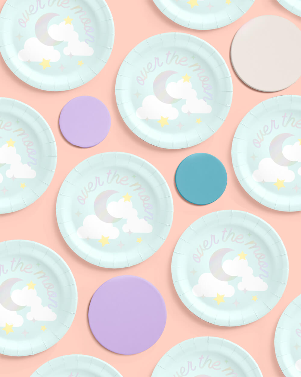 Over The Moon Plates - 25 Paper Plates