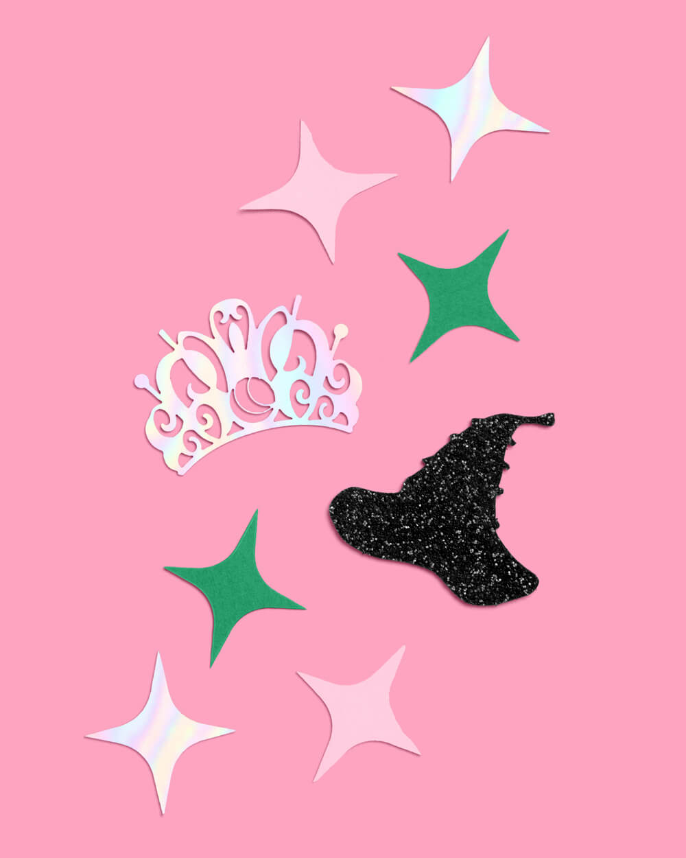 Pink Goes Good W. Green Confetti - 200 Pc Confetti