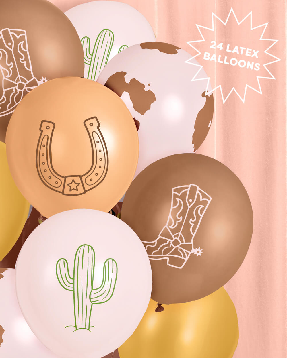 Saddle Up Balloon Pack - 25 Latex Balloons