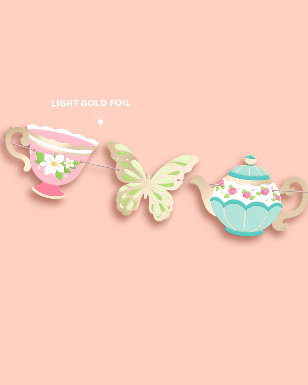 Let's Partea Banner - Gold Foil Banner