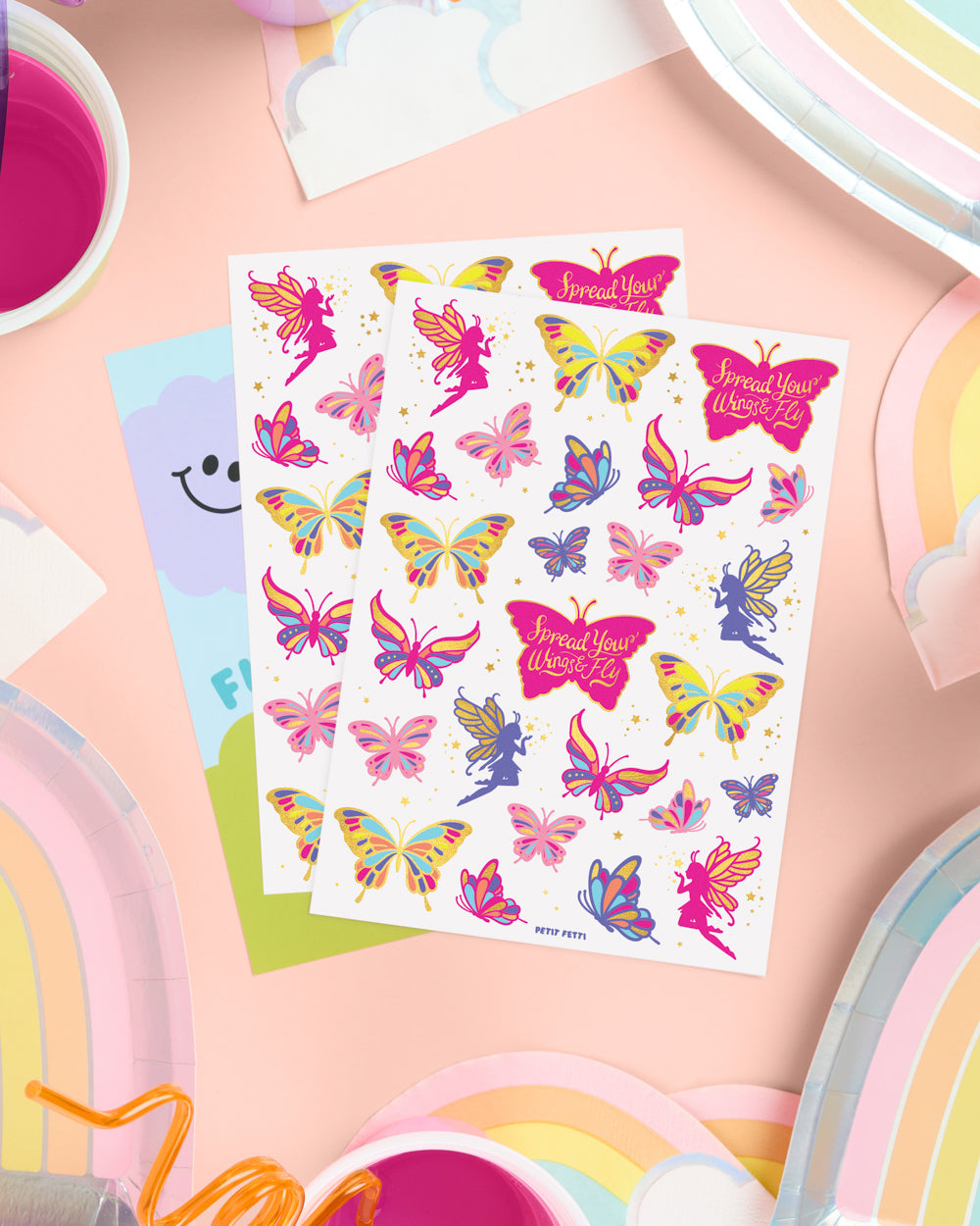 Fairy Flutter Tats - 34 Foil Temporary Tattoos