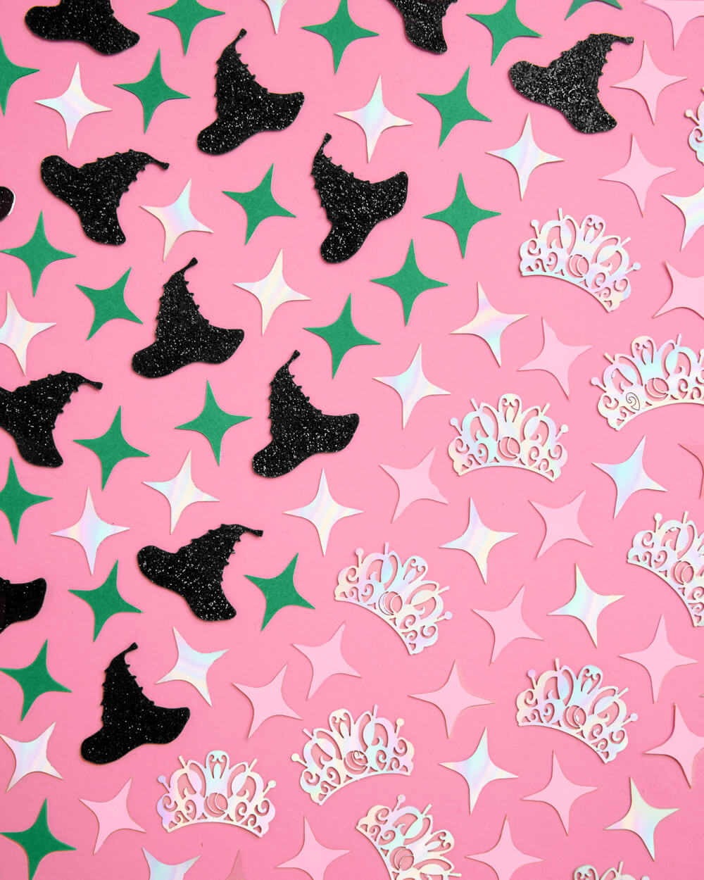 Pink Goes Good W. Green Confetti - 200 Pc Confetti